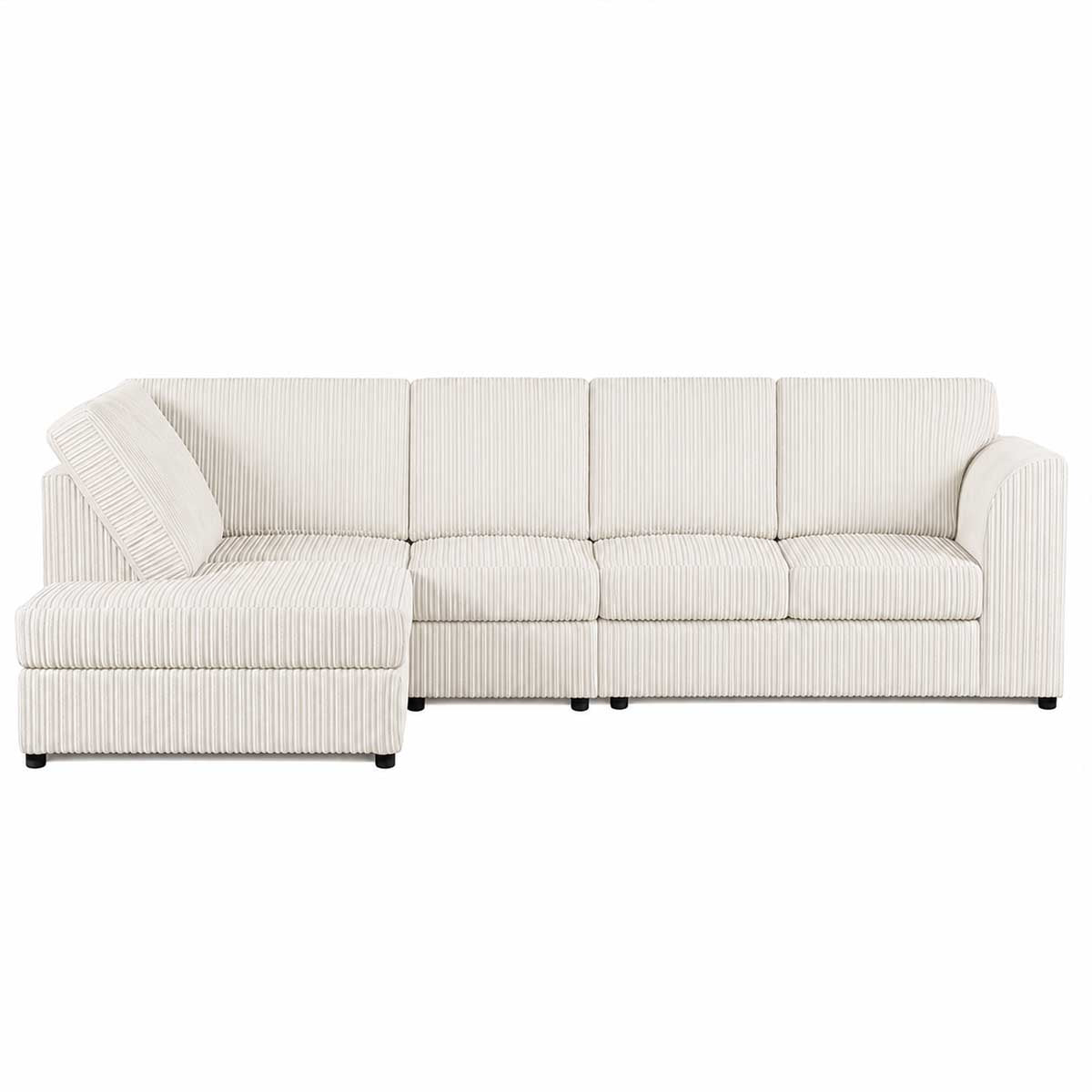 Luxor Full Cord Fabric 5 Seater Corner Sofa Full Back