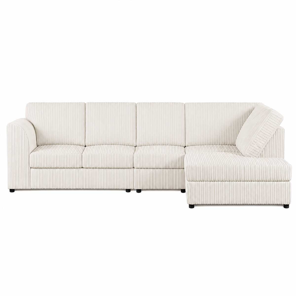 Luxor Full Cord Fabric 5 Seater Corner Sofa Full Back