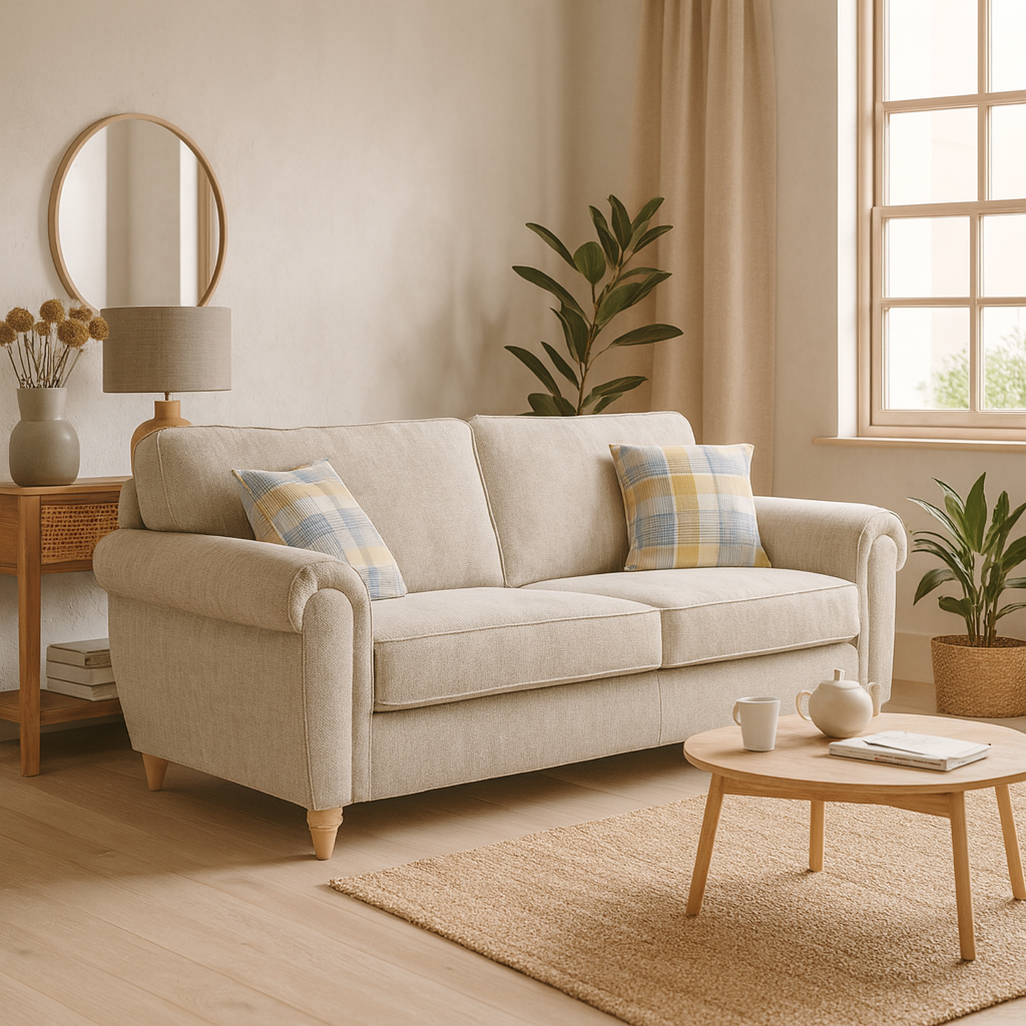Edgar Chesterfield Fabric 3 Seater Sofa