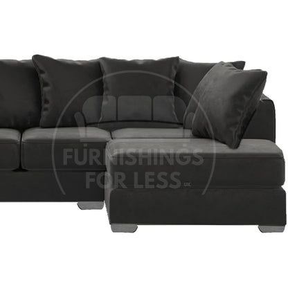 Ella Plush Velvet Fabric Corner Sofa - 3