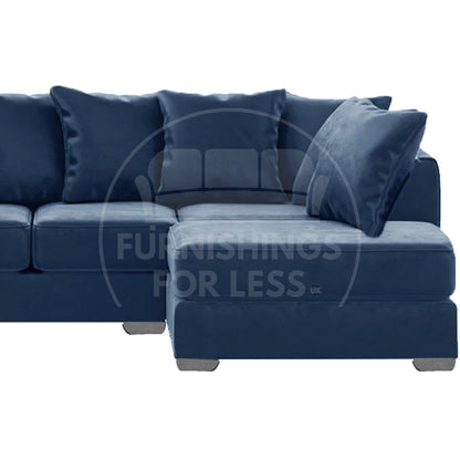 Ella Plush Velvet Fabric Corner Sofa - 2