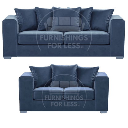 Ella Plush Velvet Fabric 3 + 2 Seater Sofa Suite