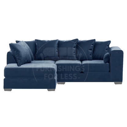 Ella Plush Velvet Fabric Corner Sofa
