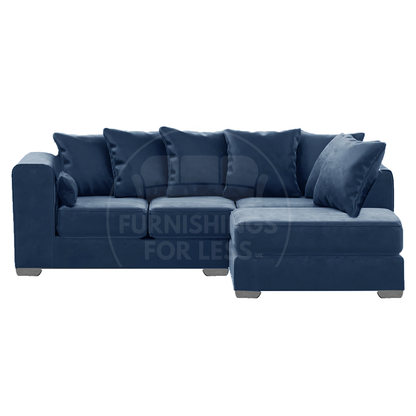 Ella Plush Velvet Fabric Corner Sofa