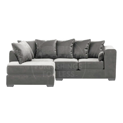 Ella Plush Velvet Fabric Corner Sofa