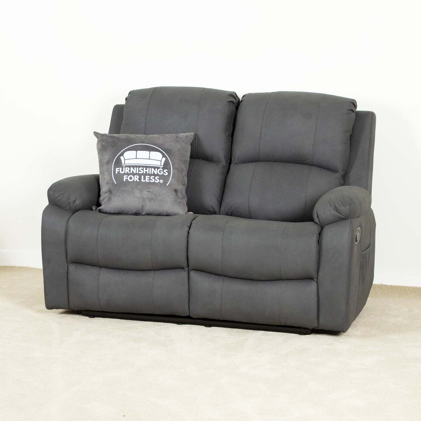Alaska Full Fabric Reclining Sofa Suite 3 + 2 - Grey