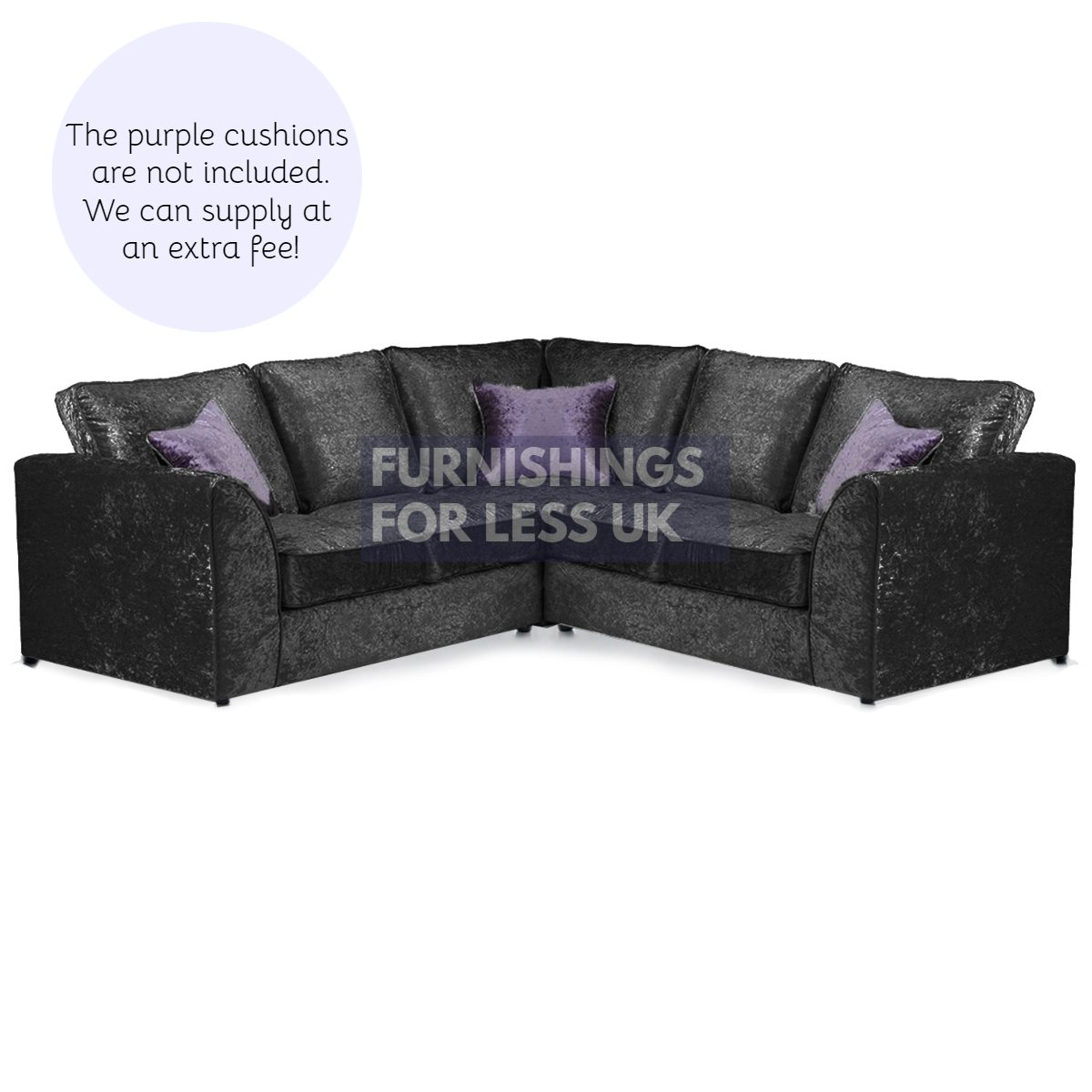 Ferguson / Crystal Crushed Velvet Full Back Corner Sofa
