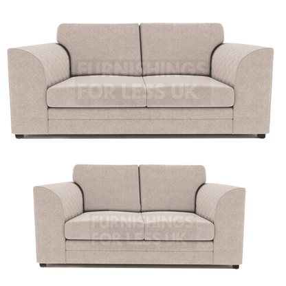 Quilted Full Fabric Chenille Sofa Suite