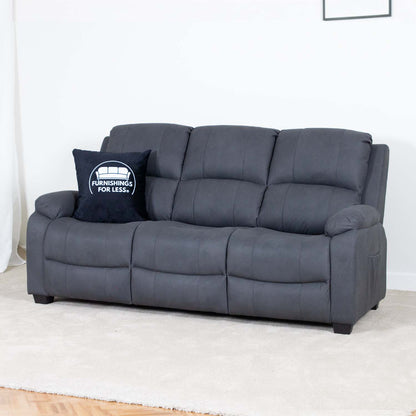 Alaska Grey Full Fabric 3 Piece Sofa Suite