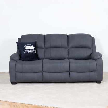 Alaska Grey Full Fabric 3 Piece Sofa Suite