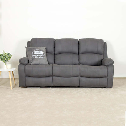 Alaska Full Fabric Reclining Sofa Suite 3 + 2 - Grey