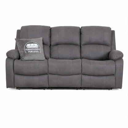Alaska Full Fabric Reclining Sofa Suite 3 + 2 - Grey
