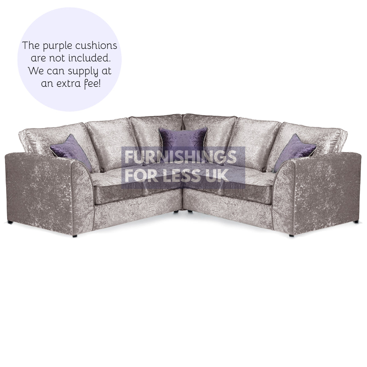 Ferguson / Crystal Crushed Velvet Full Back Corner Sofa