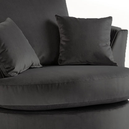 Victoria Plush Velvet Swivel Chair - 3