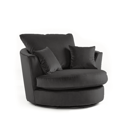 Ella Plush Velvet Fabric Swivel Chair