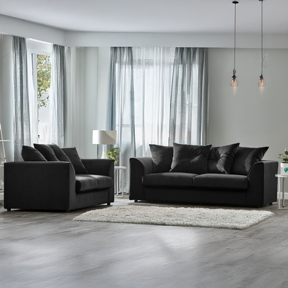 Fernando Plush Velvet Fabric Sofa Suite