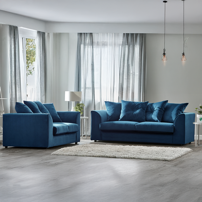 Fernando Plush Velvet Fabric Sofa Suite