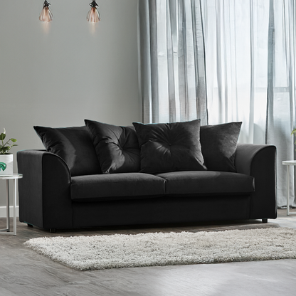 Fernando Plush Velvet Fabric 3 Seater Sofa
