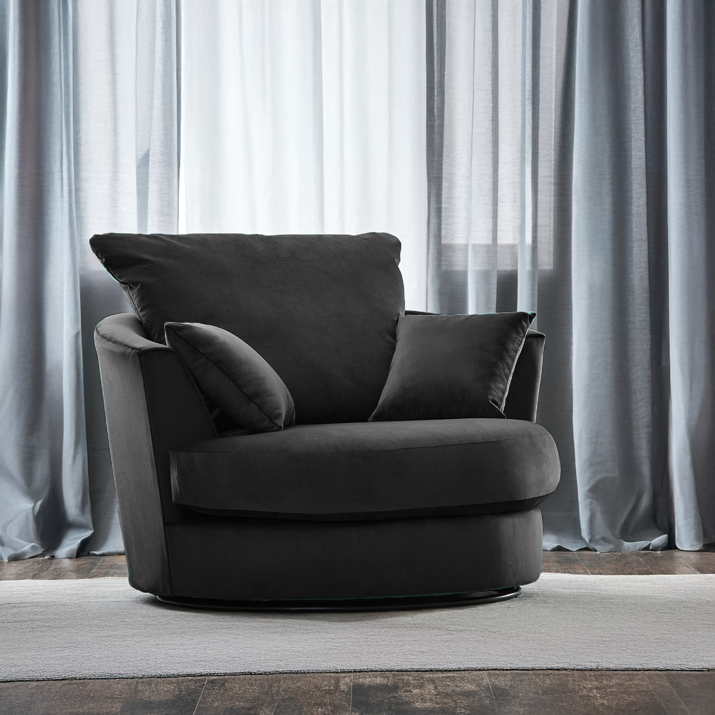 Fernando Plush Velvet Swivel Chair