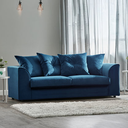 Fernando Plush Velvet Fabric 3 Seater Sofa