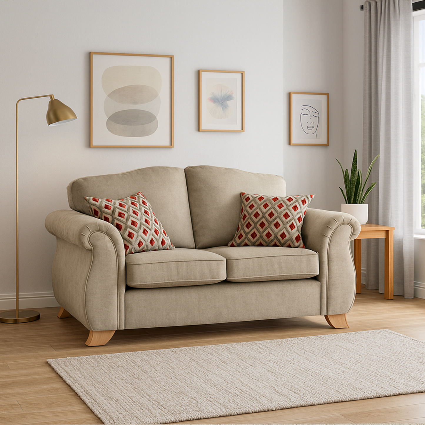 Freya Chenille Fabric 2 Seater Sofa