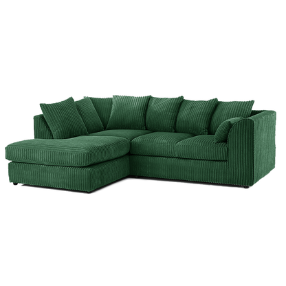 Luxor Cord Fabric 4 Seater Corner Sofa Scatter Back