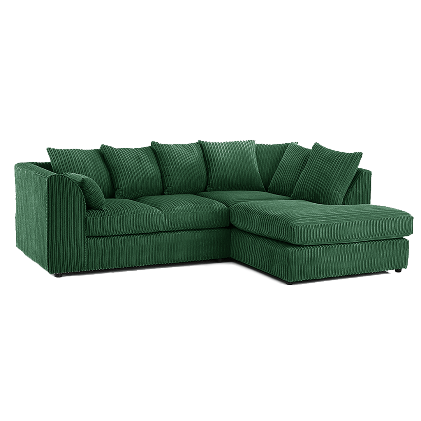 Luxor Cord Fabric 4 Seater Corner Sofa Scatter Back