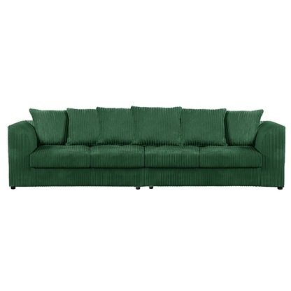 Luxor Cord Long Fabric 4 Seater - Scatter back