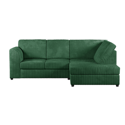 Luxor Cord Fabric 4 Seater Corner Sofa Full Back
