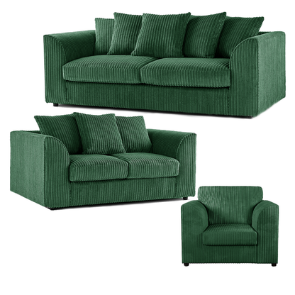 Luxor Full Jumbo Cord 3 Piece Suite - Scatter Back