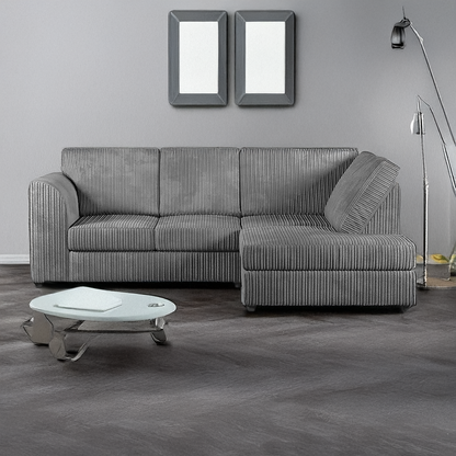Luxor Cord Fabric 4 Seater Corner Sofa Full Back