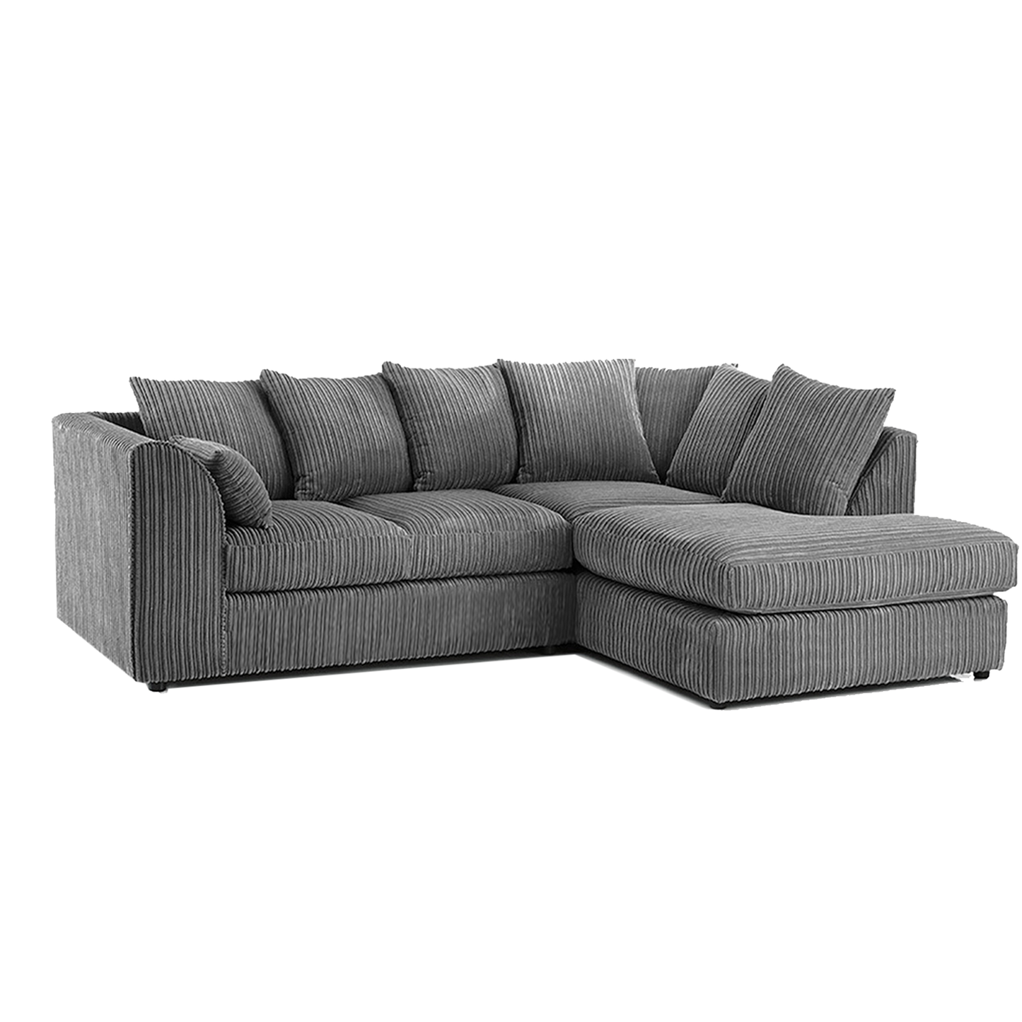 Luxor Cord Fabric 4 Seater Corner Sofa Scatter Back