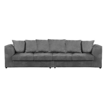 Luxor Cord Long Fabric 4 Seater - Scatter back