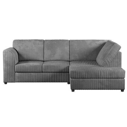 Luxor Cord Fabric 4 Seater Corner Sofa Full Back