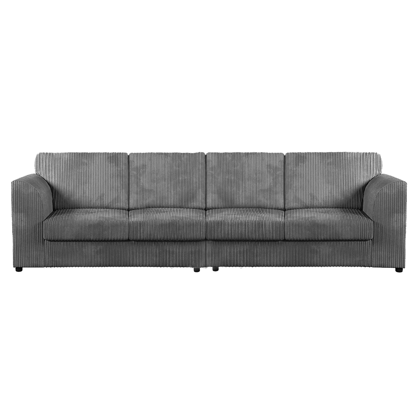 Luxor Cord Long Fabric 4 Seater - Full Back