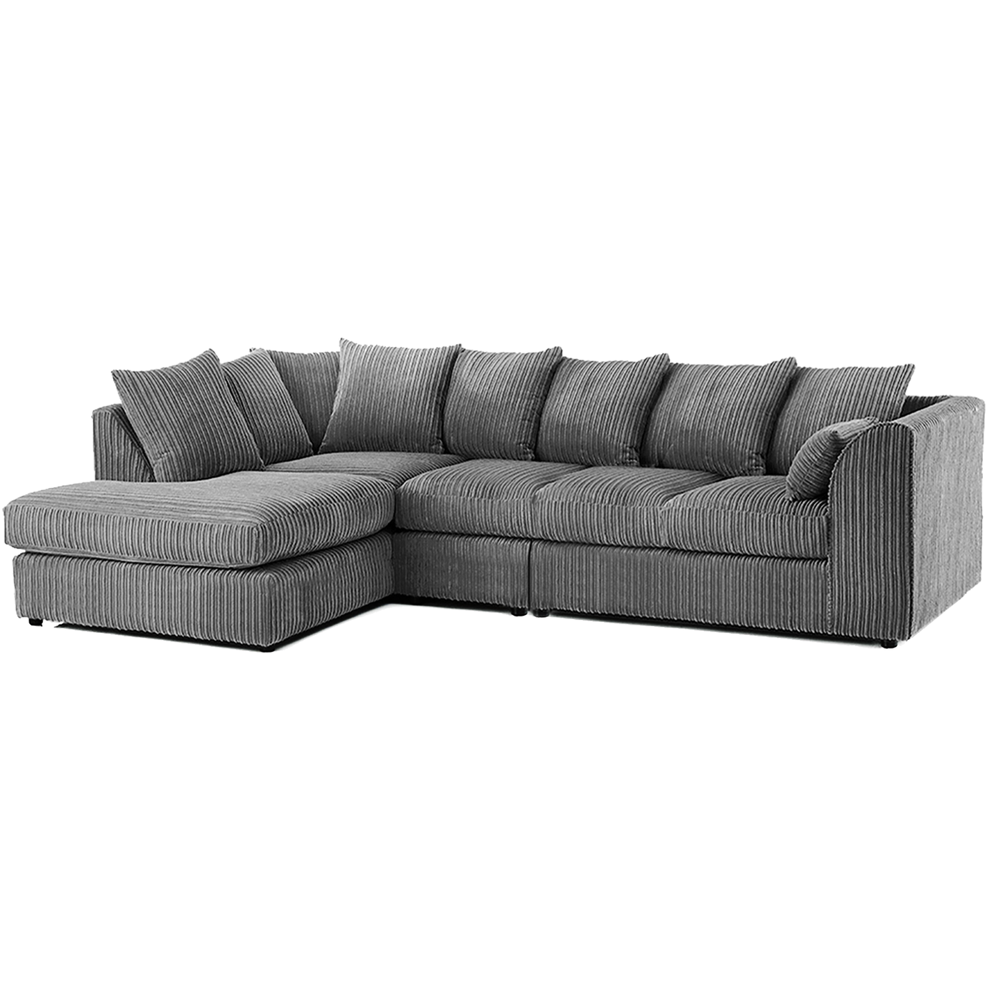 Luxor Full Cord Fabric 5 Seater Corner Sofa Scatter Back