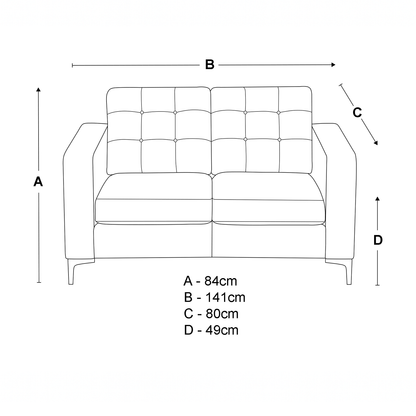 Hackney Fabric 2 Seater Sofa