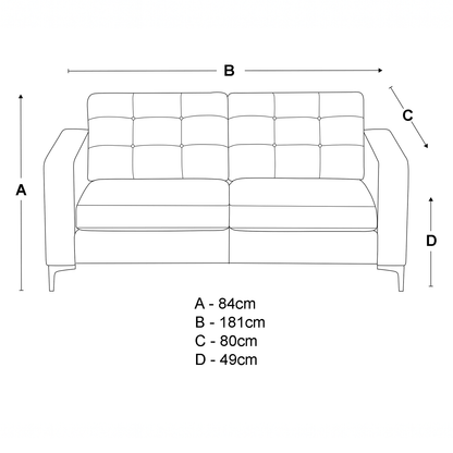 Hackney Fabric 3 Seater Sofa