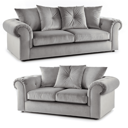 Hamilton Plush Velvet Fabric Sofa Suite