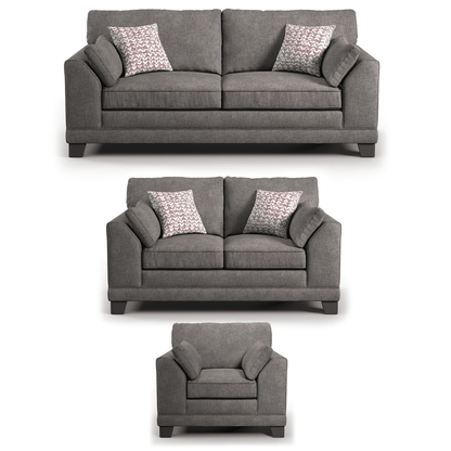 Hilliard Fullback Fabric 3 Piece Sofa Suite