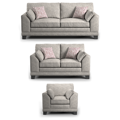 Hilliard Fullback Fabric 3 Piece Sofa Suite