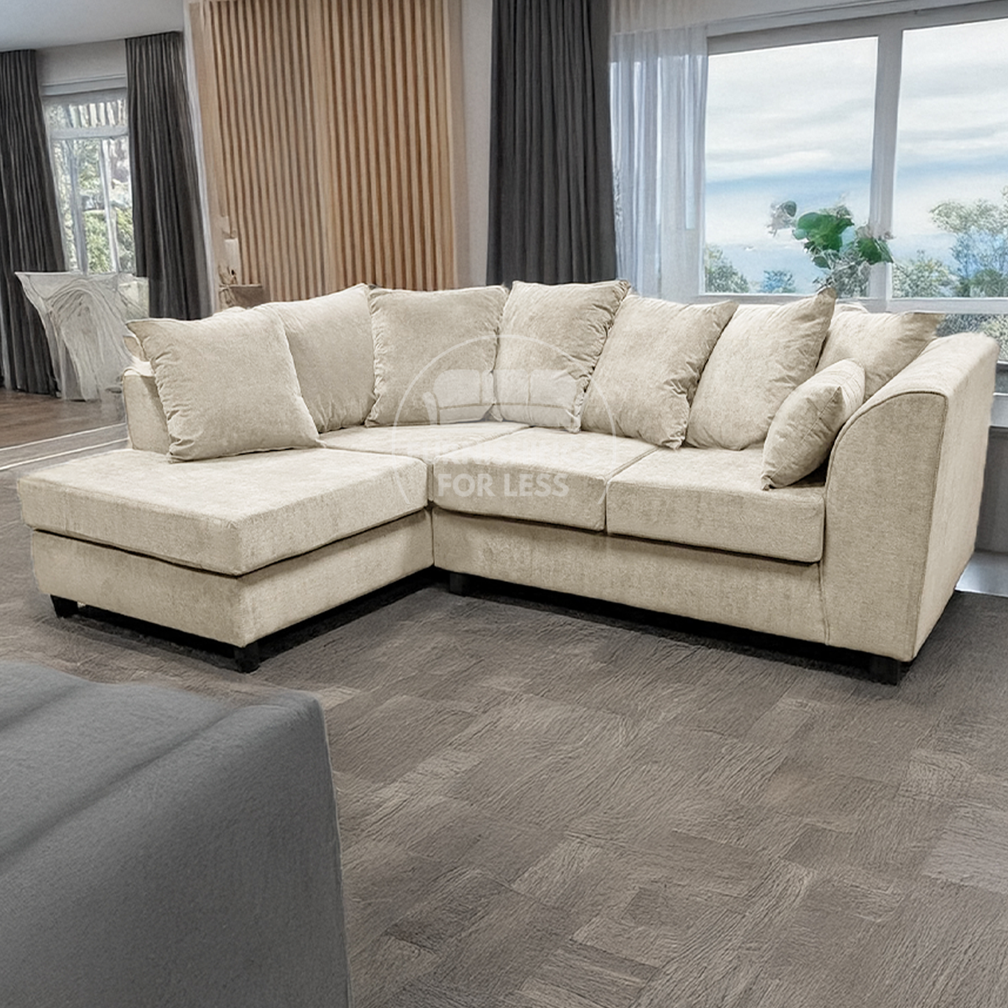 Casper Chenille Fabric Corner Sofa