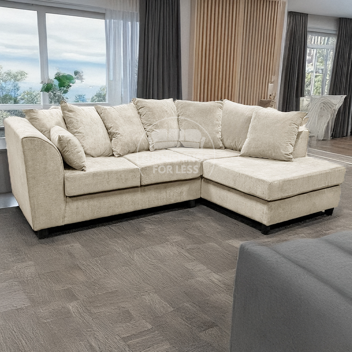 Casper Chenille Fabric Corner Sofa