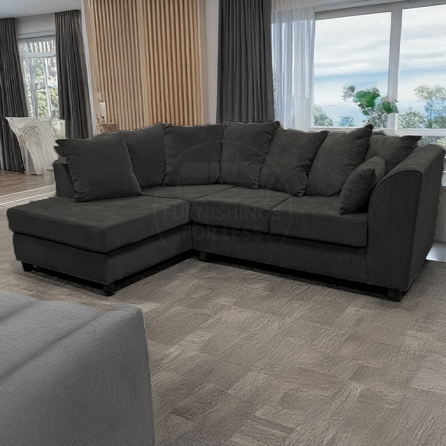 Casper Chenille Fabric Corner Sofa