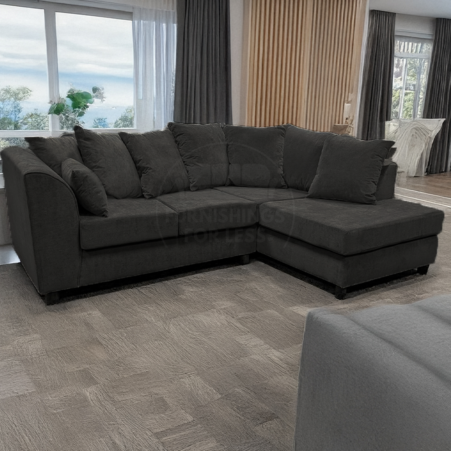 Casper Chenille Fabric Corner Sofa