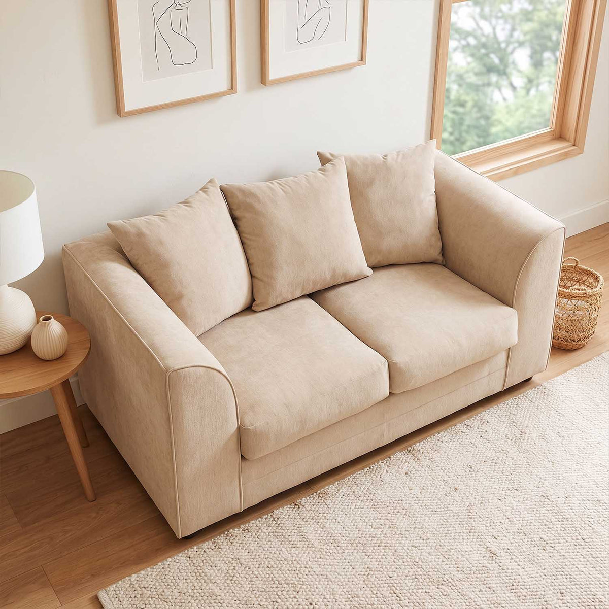 Casper Chenille Fabric 2 Seater Sofa