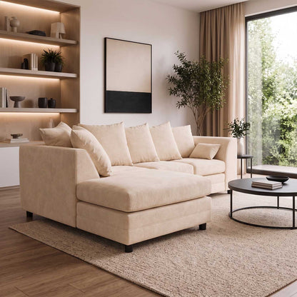 Casper Chenille Fabric Corner Sofa