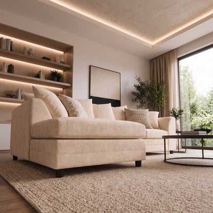 Casper Chenille Fabric Corner Sofa