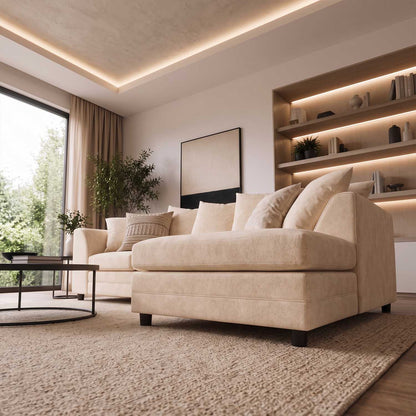 Casper Chenille Fabric Corner Sofa