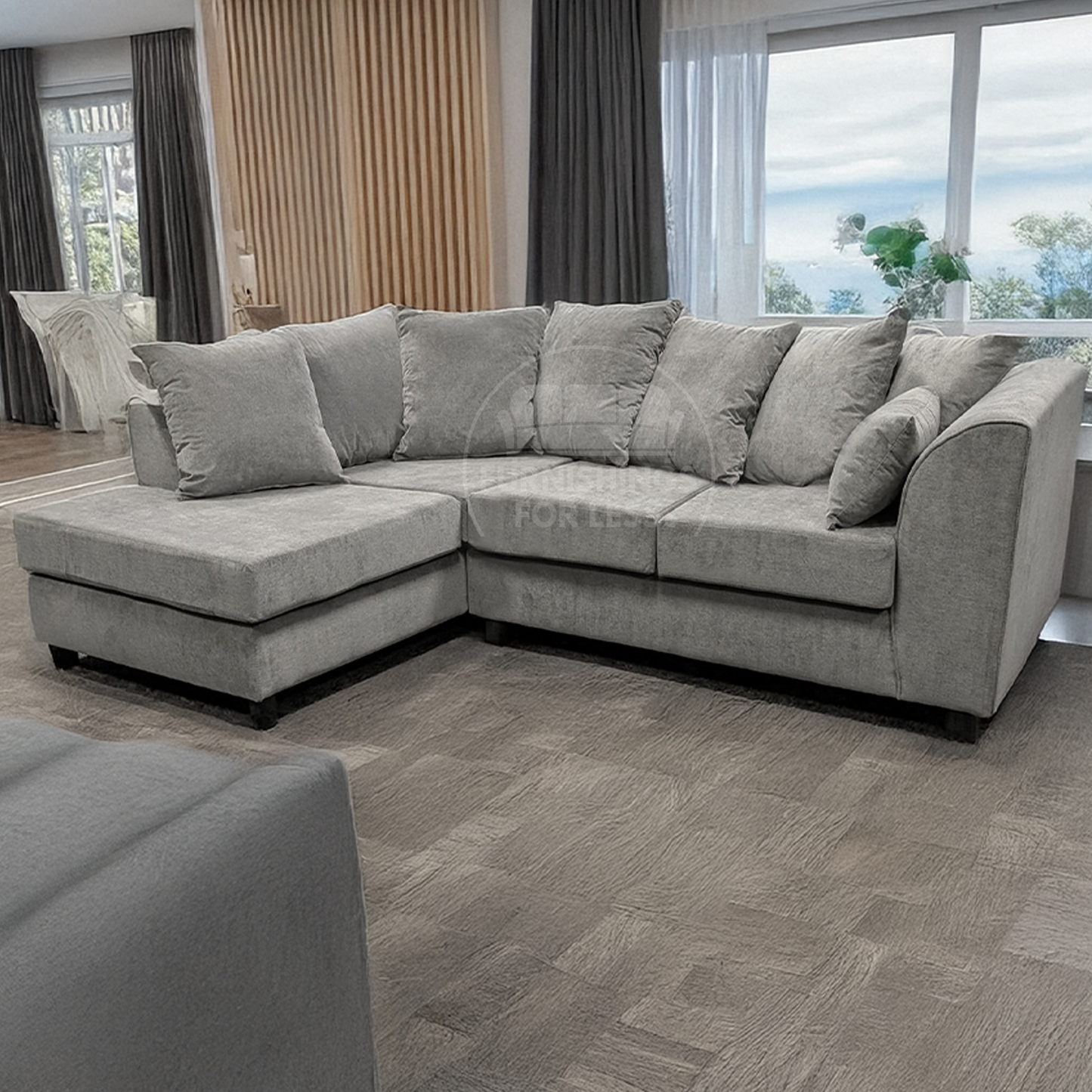 Casper Chenille Fabric Corner Sofa